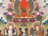 阿弥陀佛与观音菩萨和莲花生大士